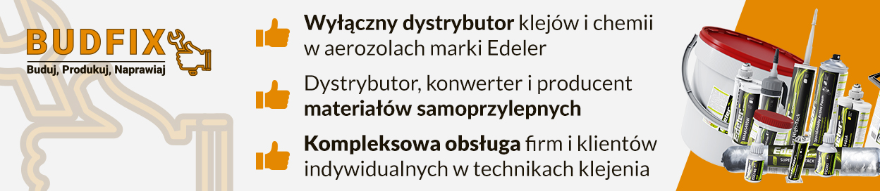 Budfix to dystrybutor, konwerter, producent materiałów samoprzylepnych i klejów montażowych