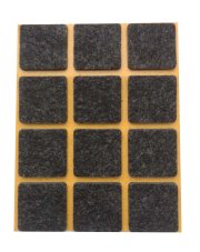 Podkładki filcowe samoprzylepne 28X28mm czarne kwadratowe pod meble krzesła filc 12 sztuk