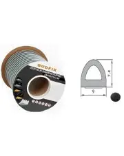 Uszczelka 9mmx7,5mm Profil D uszczelka samoprzylepna EPDM czarna 1 metr