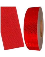 Taśma odblaskowa 50mm 5m czerwona samoprzylepna plaster miodu