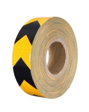 Taśma odblaskowa kierunkowa na tiry naczepy żółto czarna 50mm/5m
