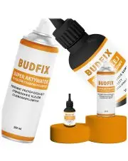 Klej do uszczelek gumowych cyjanoakrylowy czarny 20g plus aktywator 200ml Budfix