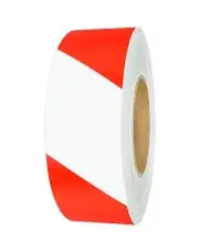 Taśma odblaskowa samoprzylepna biało-czerwona 100mm/5m