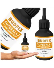 Klej Cyjanoakrylowy Sekundowy Czarny Elastyczny Średni 50g (50ml) Budfix Rubber Toughened