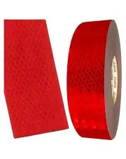 Taśma odblaskowa 100mm 5m czerwona samoprzylepna plaster miodu