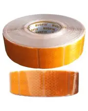 Taśma odblaskowa segmentowa żółta kwadraty 50mm x 50mm samoprzylepna plaster miodu 100 sztuk