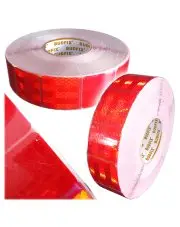 Taśma odblaskowa segmentowa czerwona kwadraty 50mm x 50mm samoprzylepna plaster miodu 100 sztuk