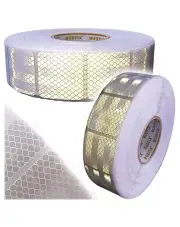 Taśma odblaskowa segmentowa biała kwadraty 50mm x 50mm samoprzylepna plaster miodu 100 sztuk