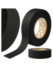 Taśma izolacyjna czarna parciana 19mm 25m izolacja do kabli do wiązkowania przewodów elektrycznych w samochodach