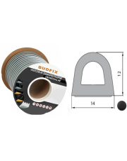 Uszczelka 14mmx12mm uszczelka EPDM samoprzylepna czarna 1 metr