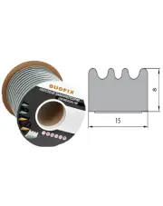 Uszczelka 15mmx8mm uszczelka EPDM samoprzylepna biała 1 metr