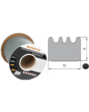 Uszczelka 15mmx8mm uszczelka EPDM samoprzylepna czarna 1 metr