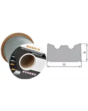Uszczelka 15mmx8mm uszczelka samoprzylepna czarna rolka 50 metrów