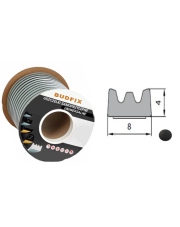 Uszczelka 8mmx4mm uszczelka EPDM samoprzylepna czarna 1 metr