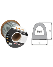 Uszczelka 12mmx10mm uszczelka EPDM samoprzylepna biała 1 metr