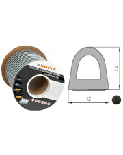 Uszczelka 12mmx10mm uszczelka EPDM samoprzylepna czarna 1 metr