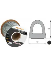 Uszczelka 12mmx10mm uszczelka EPDM samoprzylepna czarna 1 metr